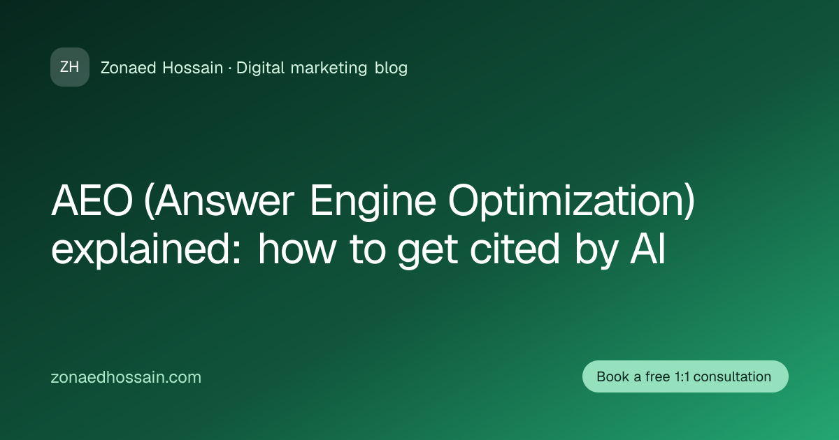 Banner for AEO explained: how to get your brand cited by AI