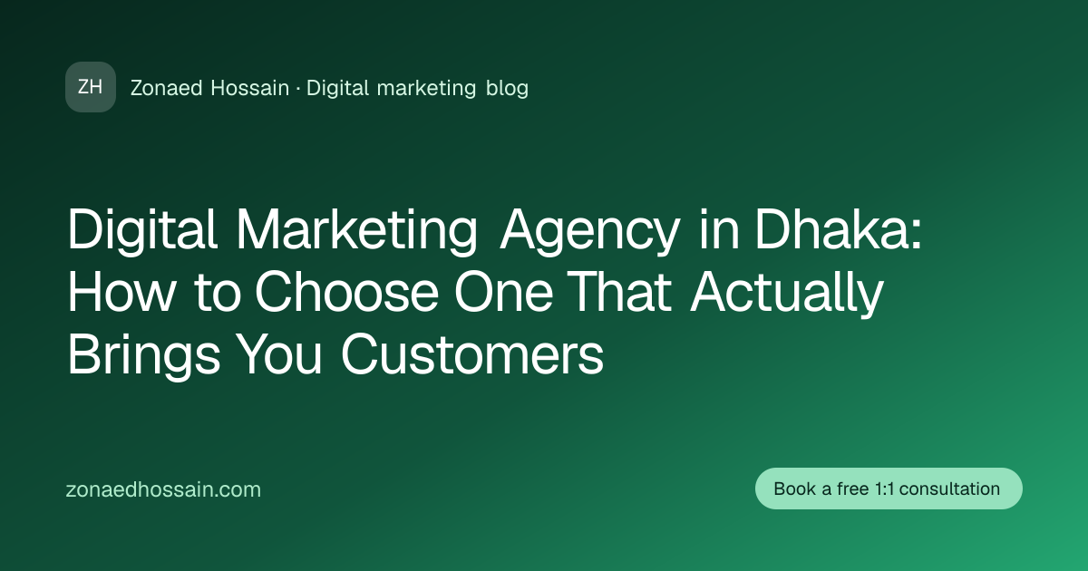 Digital marketing agency strategy meeting evaluating client acquisition in Dhaka