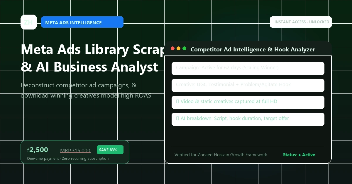 Facebook Ads Library Scraper and AI Creative Intelligence Analyst