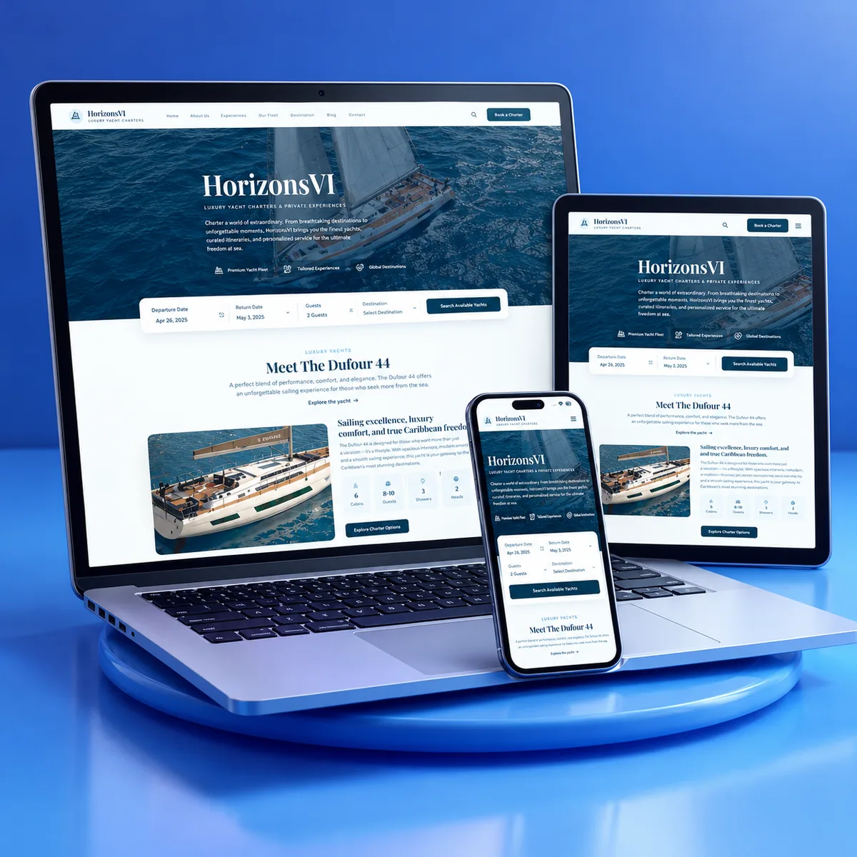 HorizonsVI shown on laptop, tablet and phone